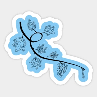 Grapes on light blue Sticker